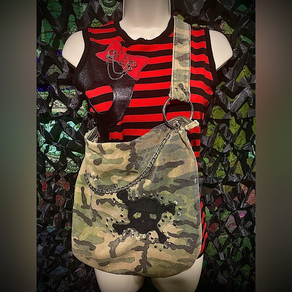 Not Tripp nyc (as commonly mistaken for) Handbags - True Vintage 90s Mall Goth Camo Skull Bag
